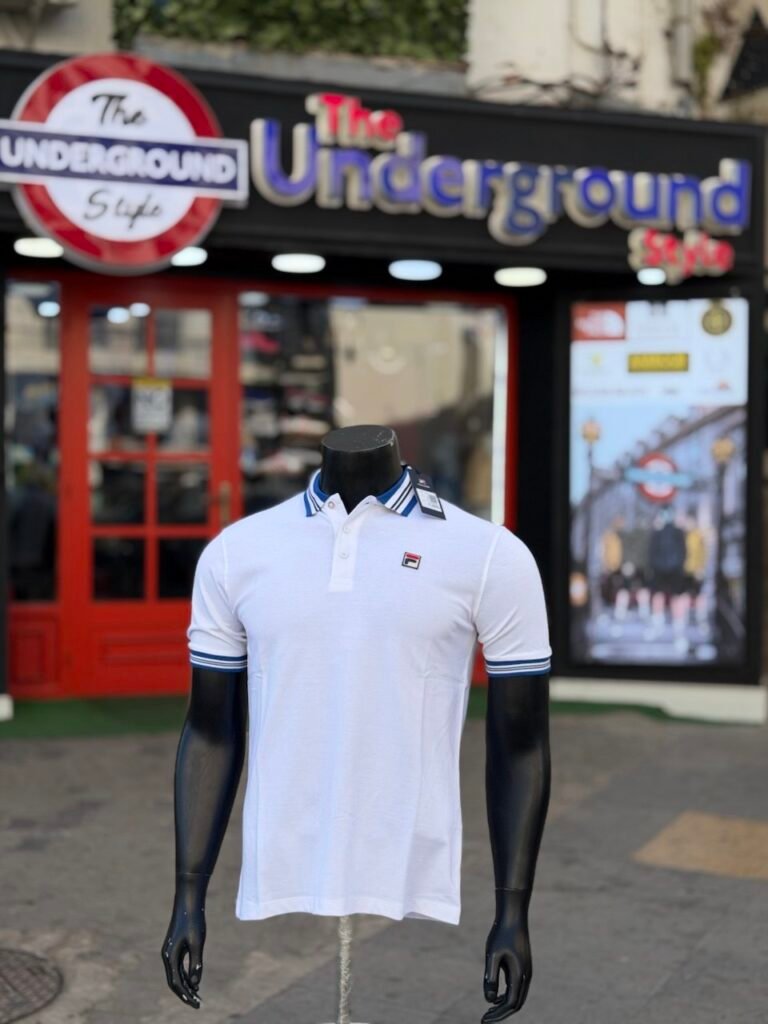 Polo Fila Blanc Homme – Col Rayé